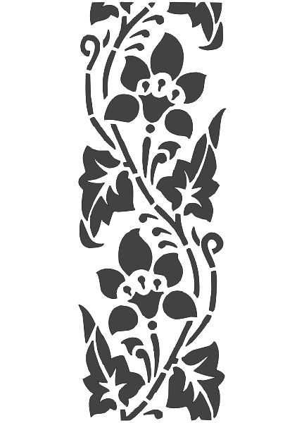 طرح هنر دیواری گل حکاکی استنسیل شبح الگو - floral wall art carving stencil silhouette pattern - برای دستگاه CNC چوب و لیزر (سی ان سی)