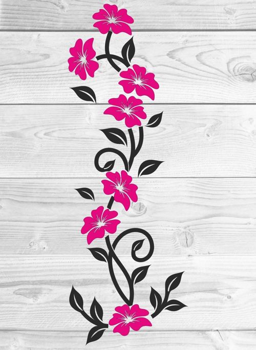 طرح دکور دیواری گلدار برای برش لیزری - floral wall decor for laser cutting ve - برای دستگاه CNC چوب و لیزر (سی ان سی)
