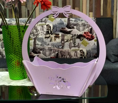 طرح سبد گل برش لیزری قالب - flower basket laser cutting format ve - برای دستگاه CNC چوب و لیزر (سی ان سی)