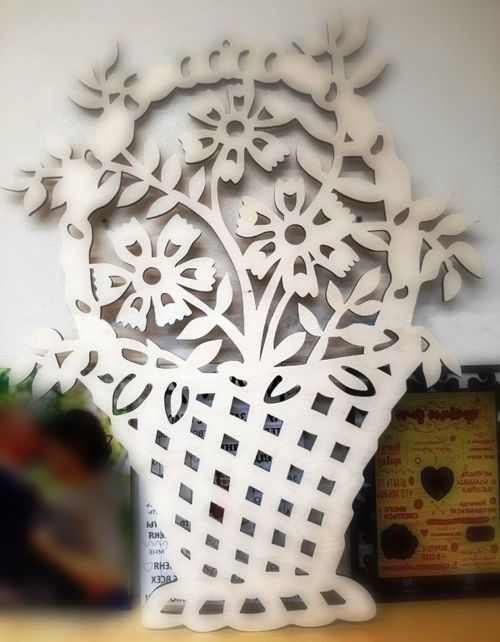 طرح سبد گل برای برش لیزری - flower cart for laser cutting ve - برای دستگاه CNC چوب و لیزر (سی ان سی)