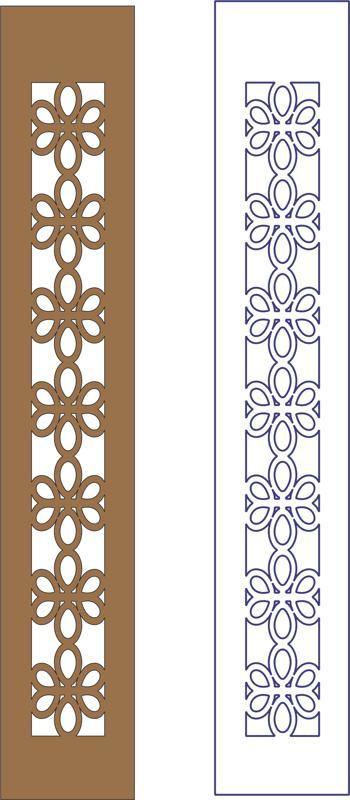 طرح قاب تزئینی گل الگو - flower decorative frame pattern - برای دستگاه CNC چوب و لیزر (سی ان سی)