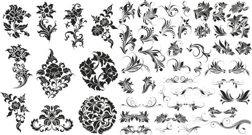 طرح مجموعه گل گل برای برش لیزری گل - flower floral set for laser cut ve - برای دستگاه CNC چوب و لیزر (سی ان سی)
