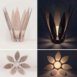 طرح چراغ گل برای برش لیزری - flower lamp for laser cut - برای دستگاه CNC چوب و لیزر (سی ان سی)