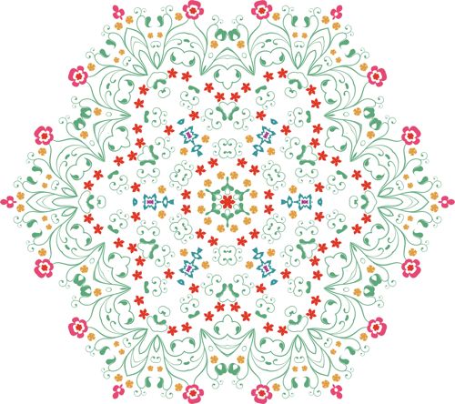 طرح گل ماندالا تزئینی - flower mandala ornament ve - برای دستگاه CNC چوب و لیزر (سی ان سی)
