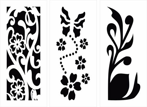 طرح‌های درب تزئین شده با گل و گیاه برای برش لیزری - flowers and plants decorated door designs for laser cutting - برای دستگاه CNC چوب و لیزر (سی ان سی)