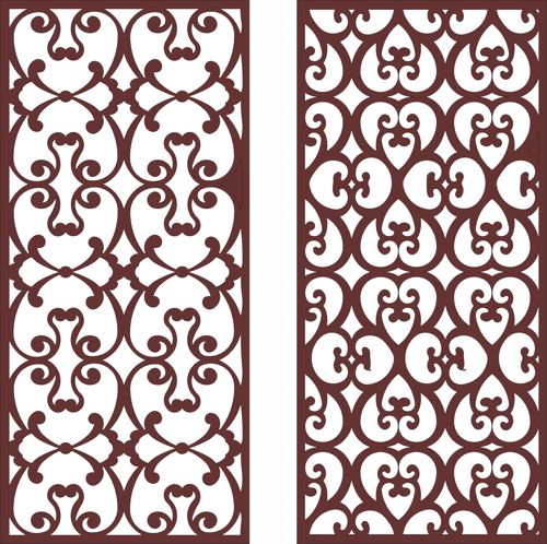 طرح الگوهای گل صفحه ای مجموعه برای برش لیزری - flower screen patterns set for laser cutting - برای دستگاه CNC چوب و لیزر (سی ان سی)