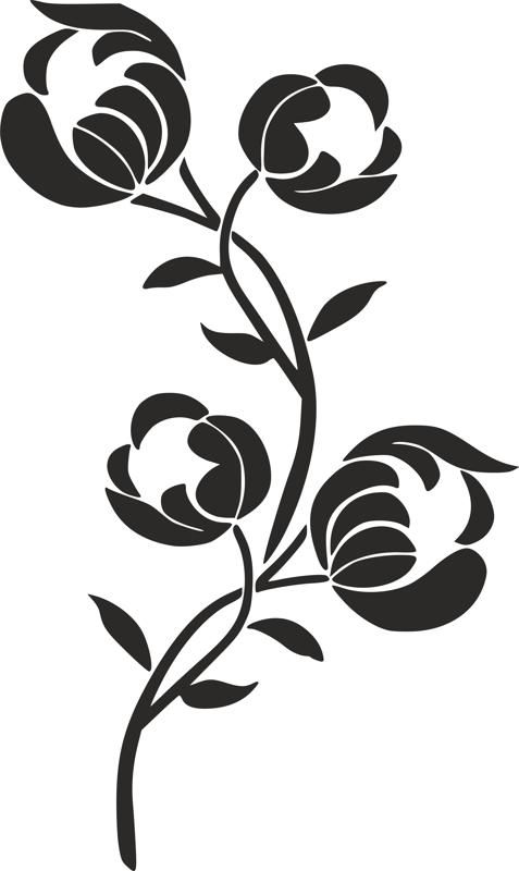 طرح شابلون گل سیلوئتاس حکاکی الگوی گل - flower stencil siluetas carving pattern - برای دستگاه CNC چوب و لیزر (سی ان سی)