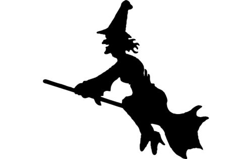 طرح پرواز جادوگر شبح - flying witch silhouette - برای دستگاه CNC چوب و لیزر (سی ان سی)