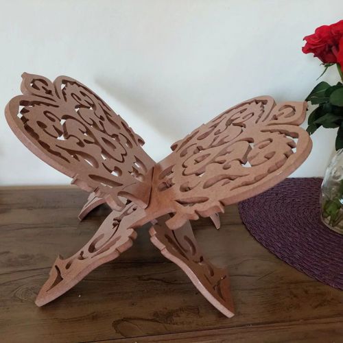 طرح پایه کتاب رحل القرآن تاشو برش لیزری - foldable rehal al quran book stand laser cut ve - برای دستگاه CNC چوب و لیزر (سی ان سی)