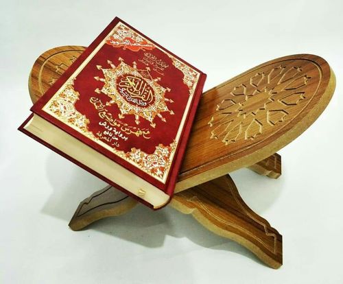 طرح جا کتابی تاشو چوبی قرآن رحال لیزر - folding book stand wooden quran rehal laser cut - برای دستگاه CNC چوب و لیزر (سی ان سی)