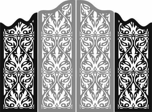 طرح پرده چوبی تاشو برای برش لیزری - folding wooden screen for laser cut ve - برای دستگاه CNC چوب و لیزر (سی ان سی)