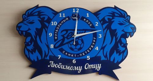 طرح باشگاه فوتبال زنیت ساعت - football club zenit clock ve - برای دستگاه CNC چوب و لیزر (سی ان سی)