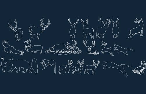 طرح تصاویر جنگلی هنری دیسک حیوانات d f - forest images art disk animals dxf - برای دستگاه CNC چوب و لیزر (سی ان سی)