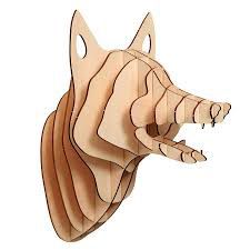 طرح برش لیزری سه بعدی سر روباه - fox head 3d laser cutting plan - برای دستگاه CNC چوب و لیزر (سی ان سی)
