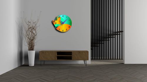 طرح ساعت دیواری ساعت fo cnc - fox watch wall hanging clock cnc - برای دستگاه CNC چوب و لیزر (سی ان سی)