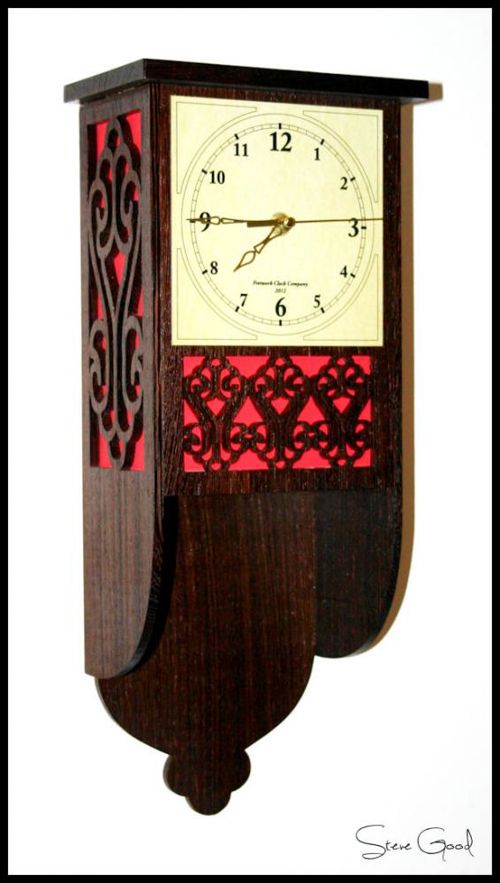 طرح ساعت فریم کاری - fretwork clock - برای دستگاه CNC چوب و لیزر (سی ان سی)