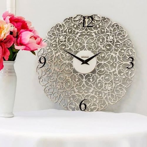 طرح ساعت منبت کاری الگوی برش لیزری - fretwork clock pattern laser cut ve - برای دستگاه CNC چوب و لیزر (سی ان سی)
