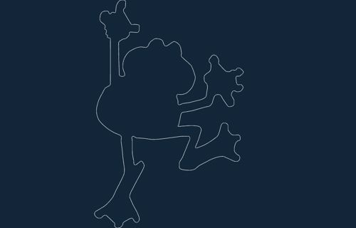 طرح قورباغه طرح - frog sketch - برای دستگاه CNC چوب و لیزر (سی ان سی)