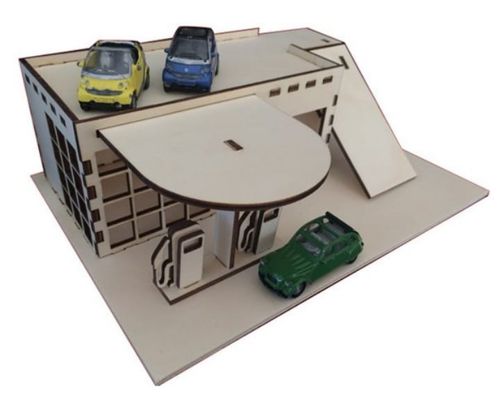 طرح پمپ بنزین - gas station ve - برای دستگاه CNC چوب و لیزر (سی ان سی)