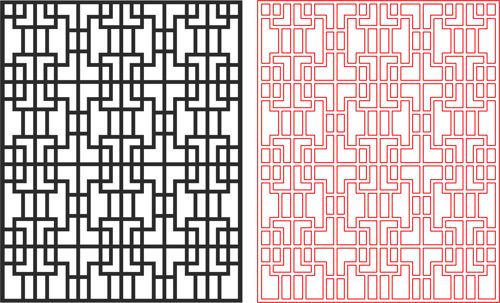 طرح هندسی قاب هنری الگو - geometric wireframe art pattern - برای دستگاه CNC چوب و لیزر (سی ان سی)