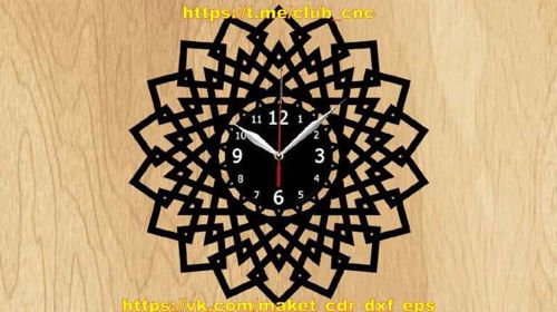 طرح ساعت هندسی برای برش لیزری - geometry clock for laser cutting ve - برای دستگاه CNC چوب و لیزر (سی ان سی)