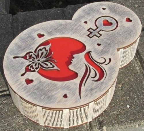 طرح جعبه کادو برای او cnc برش لیزر - gift box for her cnc laser cutting ve - برای دستگاه CNC چوب و لیزر (سی ان سی)