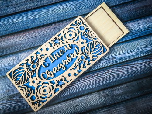 طرح جعبه هدیه برای پول، برای برش لیزری، هزینه - gift box for money for laser cut ve - برای دستگاه CNC چوب و لیزر (سی ان سی)