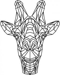 طرح نقاشی دیواری سه بعدی سر زرافه برای برچسب برش لیزر پلاسما - giraffe head 3d murals for laser cut plasma decal ve - برای دستگاه CNC چوب و لیزر (سی ان سی)
