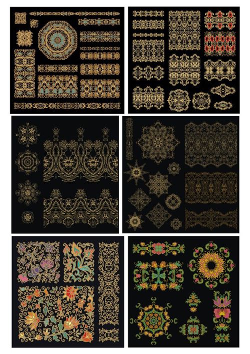 طرح ماندالای طلایی لوکس طراحی عناصر تزئین - golden mandala luxury design elements ornament ve - برای دستگاه CNC چوب و لیزر (سی ان سی)