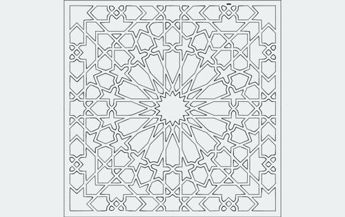 طرح الگوی طراحی جلوپنجره - grille pattern design 66 - برای دستگاه CNC چوب و لیزر (سی ان سی)