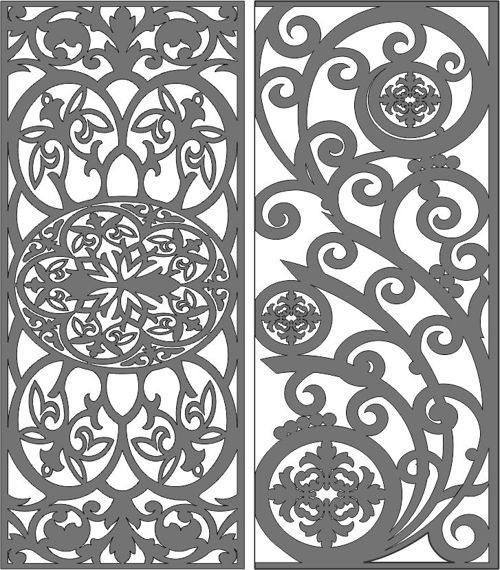 طرح پنل گریل برای مجموعه جداکننده اتاق برای برش لیزری - grill panel for room divider set for laser cutting - برای دستگاه CNC چوب و لیزر (سی ان سی)