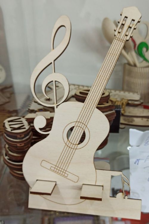 طرح پایه گیتار گوشی منحصربه‌فرد نگهدارنده گوشی همراه گیتار - guitar phone stand unique guitar cell phone holder ve - برای دستگاه CNC چوب و لیزر (سی ان سی)