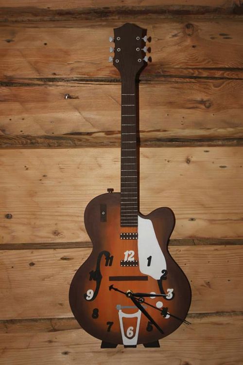 طرح cnc ساعت به شکل گیتار برای برش لیزر - guitar shaped clock cnc plan for laser cut ve - برای دستگاه CNC چوب و لیزر (سی ان سی)