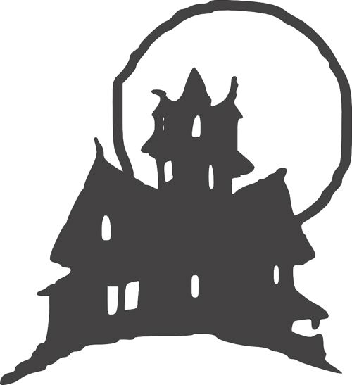طرح هالووین کلیپارت قلعه - halloween clipart castle - برای دستگاه CNC چوب و لیزر (سی ان سی)