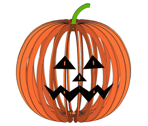 طرح چراغ هالووین قالب - halloween lamp 2 template ve - برای دستگاه CNC چوب و لیزر (سی ان سی)