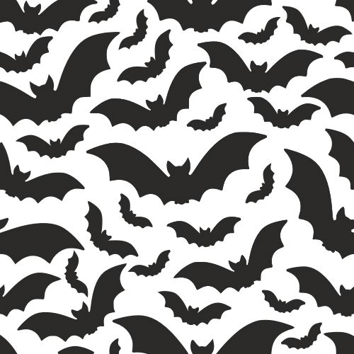 طرح الگوی هالووین با خفاش‌ها - halloween pattern with bats - برای دستگاه CNC چوب و لیزر (سی ان سی)