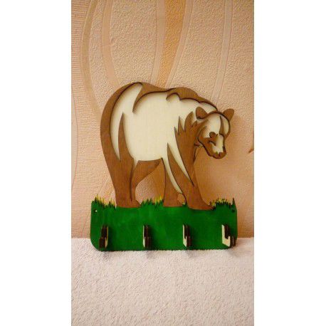 طرح خرس آویز خانه دار برای برش لیزری - hanger housekeeper bear for laser cut ve - برای دستگاه CNC چوب و لیزر (سی ان سی)