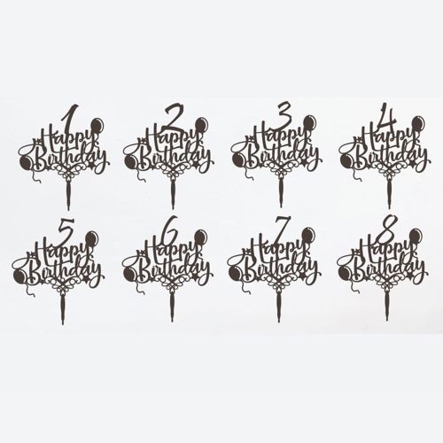 طرح تزیینات کیک تولدت مبارک برای برش لیزری - happy birthday cake toppers for laser cutting ve - برای دستگاه CNC چوب و لیزر (سی ان سی)