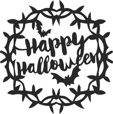 طرح هالووین مبارک - happy halloween 1 - برای دستگاه CNC چوب و لیزر (سی ان سی)