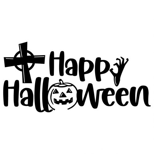 طرح هالووین مبارک کراس - happy halloween cross - برای دستگاه CNC چوب و لیزر (سی ان سی)