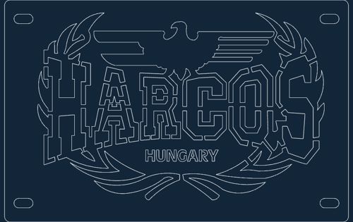 طرح وکتور پلاک جنگجو یا پلاک تزئینی با تم جنگجو برای برش - harcos rendszam - برای دستگاه CNC چوب و لیزر (سی ان سی)