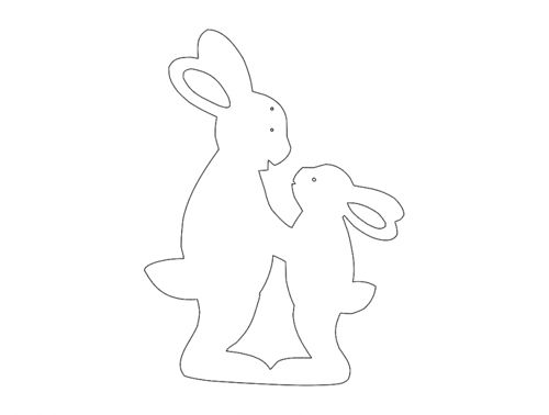طرح وکتور خرگوش برای برش - hasen rabbits - برای دستگاه CNC چوب و لیزر (سی ان سی)