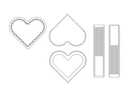 طرح قلب جعبه - heart box sketch - برای دستگاه CNC چوب و لیزر (سی ان سی)
