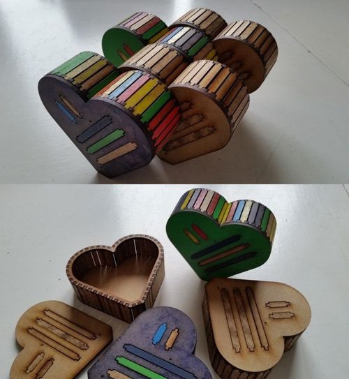 طرح قالب جعبه قلب برای برش لیزری - heart box template for laser cut ve - برای دستگاه CNC چوب و لیزر (سی ان سی)