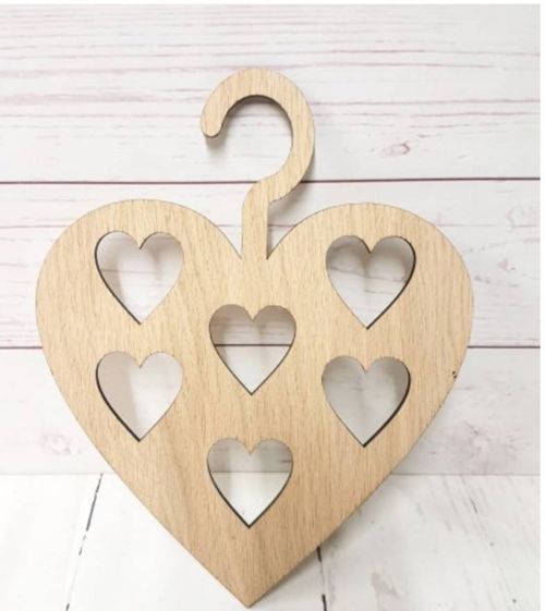 طرح قلب شکل آویز - heart shaped hanger ve - برای دستگاه CNC چوب و لیزر (سی ان سی)