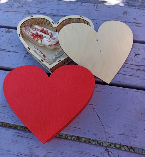 طرح جعبه عشق شکل قلبی جعبه شکلات برای برش لیزری - heart shaped love box chocolate box for laser cut ve - برای دستگاه CNC چوب و لیزر (سی ان سی)