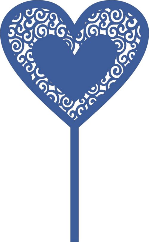 طرح تزئینی روی روی قلبی شکل - heart shapped decorative topper design - برای دستگاه CNC چوب و لیزر (سی ان سی)