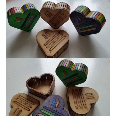 طرح جعبه چوبی قلبی تخت - heart wood box flat - برای دستگاه CNC چوب و لیزر (سی ان سی)
