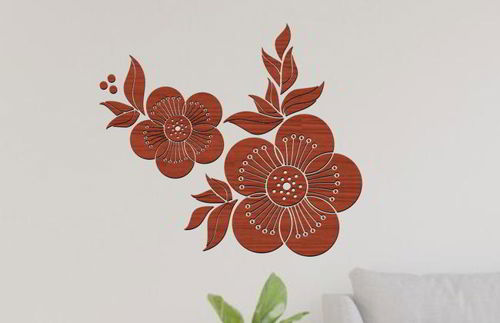طرح هنر دیواری گل هیبیسکوس تزئین خانه کارتن - hibiscus flower wall art diy home decor ve - برای دستگاه CNC چوب و لیزر (سی ان سی)