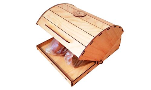 طرح وکتور جعبه نان چوبی برای برش - hlebnica for laser cut ve - برای دستگاه CNC چوب و لیزر (سی ان سی)